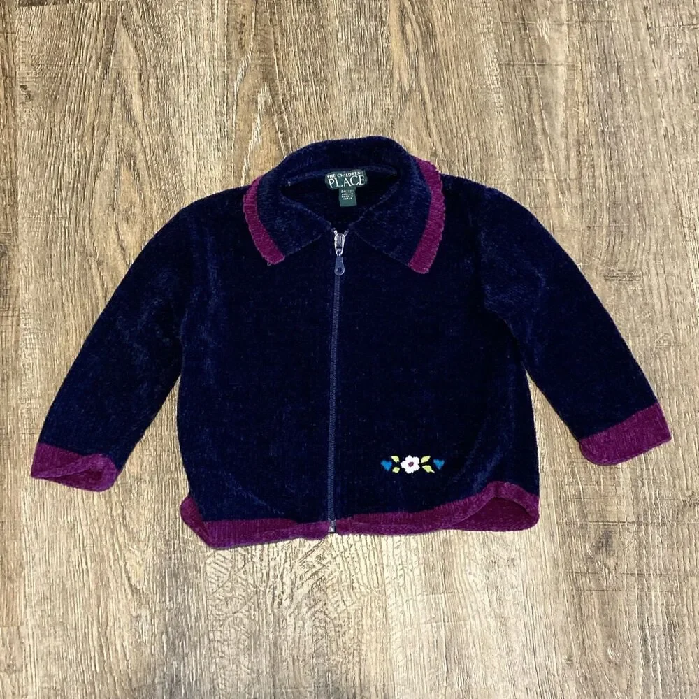 The Children's Place Cute Infant Zip Up Sweater ~ Sz 24 Mos ~ Blue ~ Long Sleeve